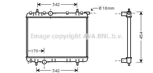 AVA QUALITY COOLING Радиатор, охлаждение двигателя PE2245